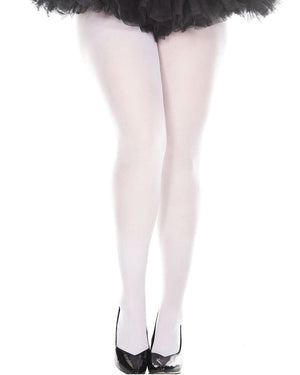 White Opaque Plus Size Tights