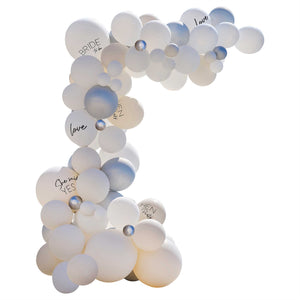 Hen Weekend White & Silver Hen Party Balloon Arch Kit