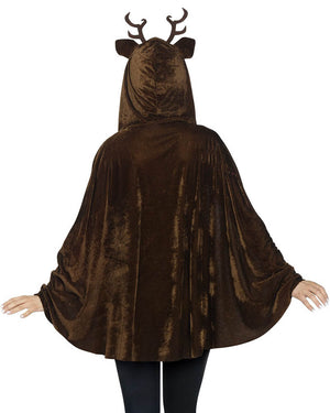 Christmas Reindeer Plush Poncho with Hood