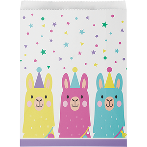 Llama Party Paper Treat Bags 22cm x 16cm Pack of 10