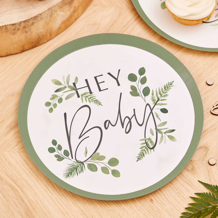 Botanical Baby Hey Baby Botanical Paper Plates Pack of 8