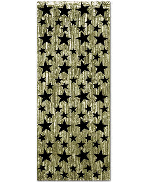 Gold with Black Stars Foil Curtain
