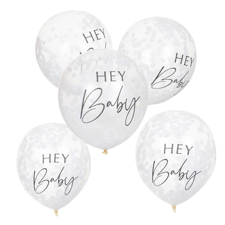 Botanical Baby Hey Baby 12 Inch Balloons Pack of 5