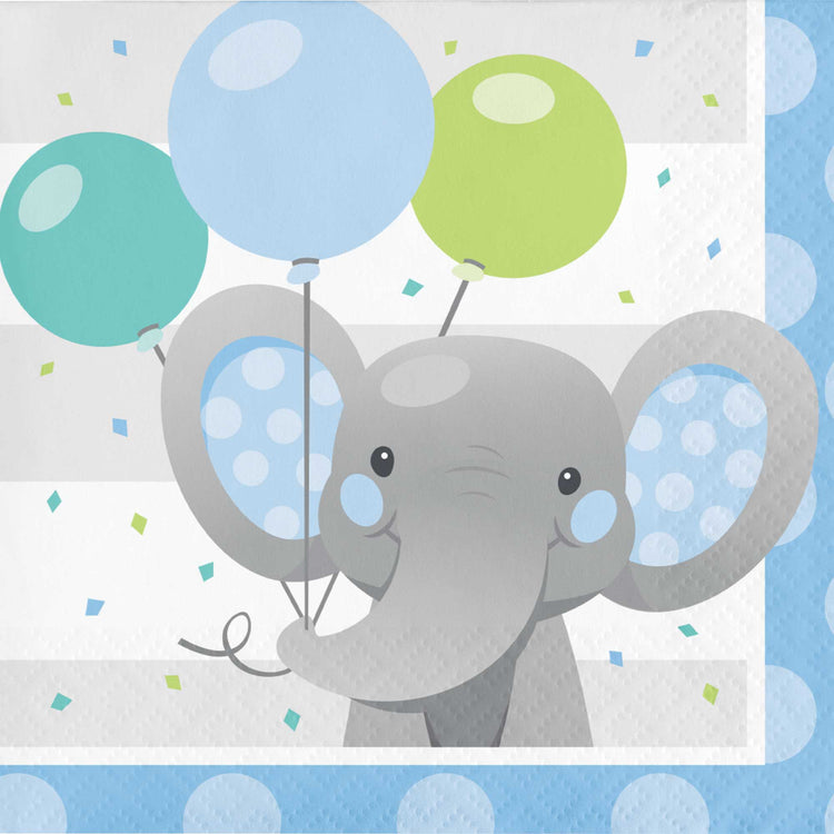 Enchanting Elephant Boy Beverage Napkins Pack of 16