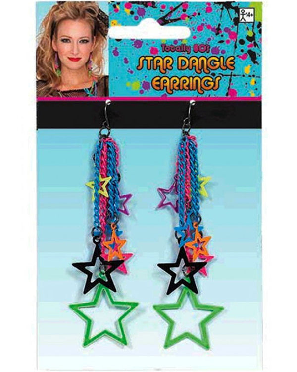Awesome 80's Star Dangle Earrings