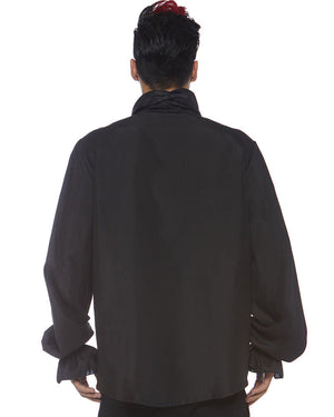 Black Ruffle Front Shirt