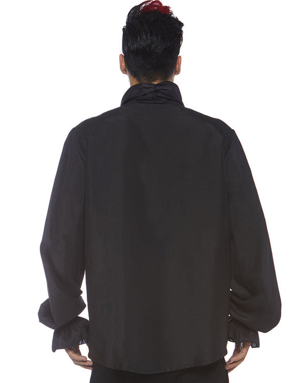 Black Ruffle Front Shirt