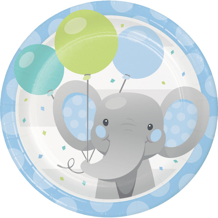 Enchanting Elephant Boy Lunch Plates Paper 18cm Pack of 8