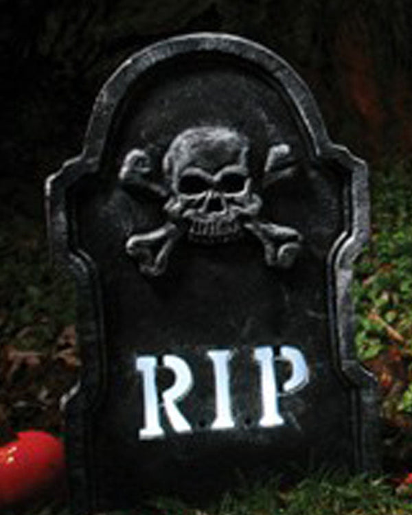 LED Skull Tombstone 53cm