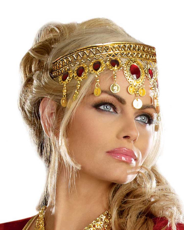 Dripping Rubies and Gold Coin Headpiece