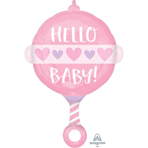 Standard Shape Baby Girl Rattle Hello Baby S50