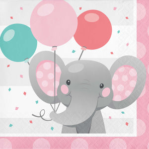 Enchanting Elephant Girl Beverage Napkins Pack of 16