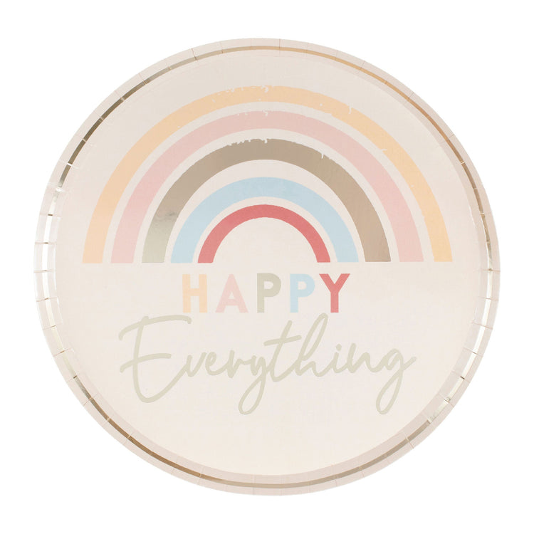 Happy Everything Plates 25cm Gold Foiled Pack of 8