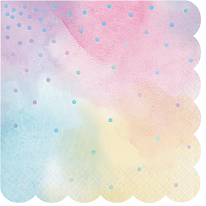 Iridescent Foil Lunch Napkins Shaped Pack of 16