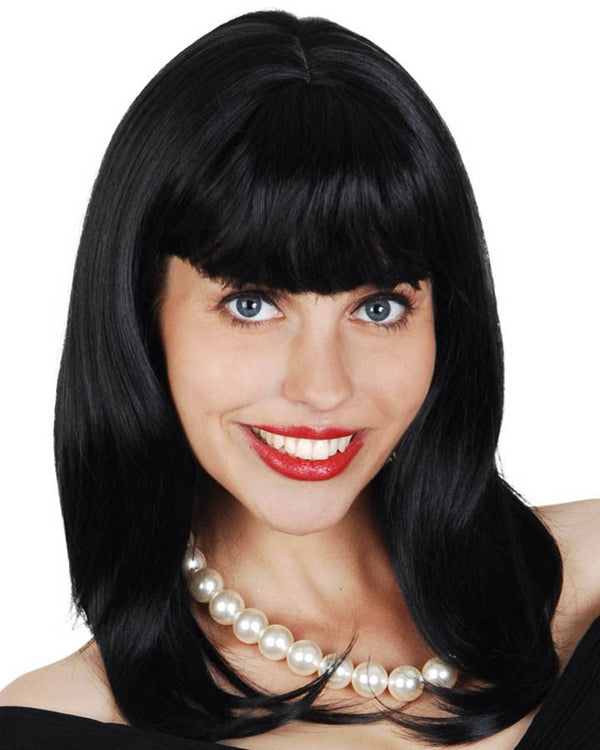 Norah Black Wig with Fringe
