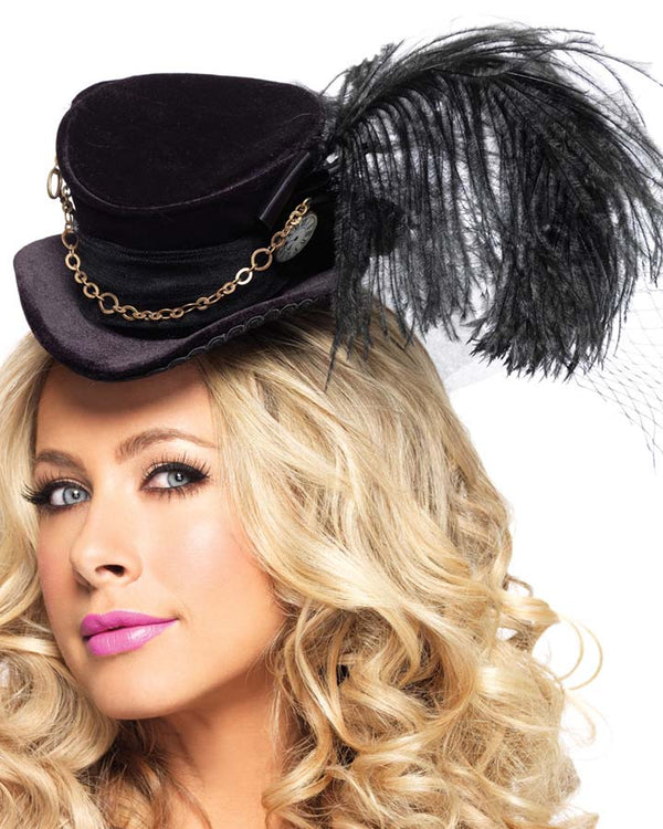 Steampunk Velvet Womens Top Hat
