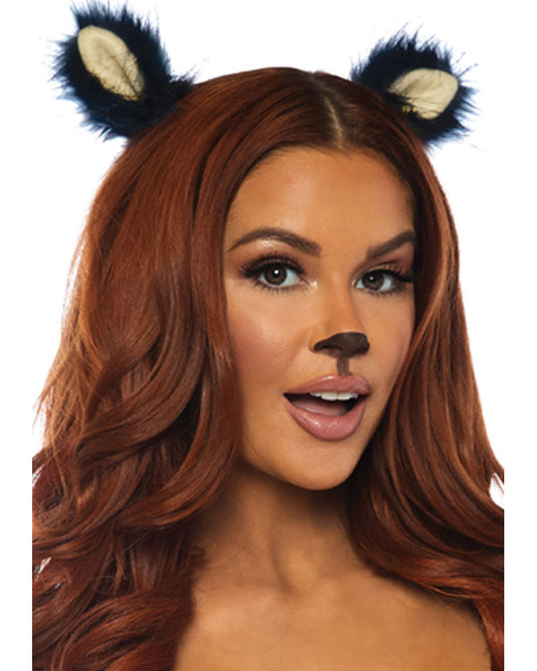 Black Furry Ear Clips