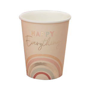 Happy Everything 9oz/266ml Paper Cups Gold Foiled Pack of 8