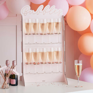 Hen Party Rose Gold Foiled and Blush Cut Out Prosecco Wall