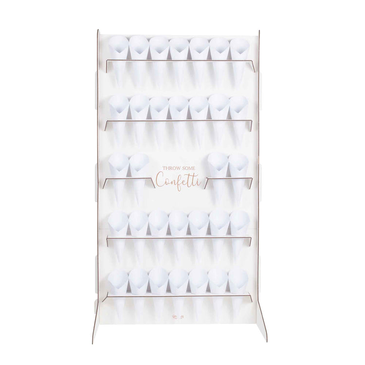 Botanical Wedding Bronze Foiled Confetti Stand With Confetti Cones Pack of 33