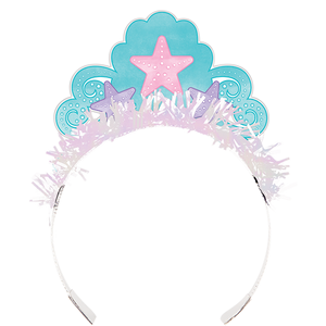 Mermaid Shine Tiaras Iridescent & Fringe Pack of 8