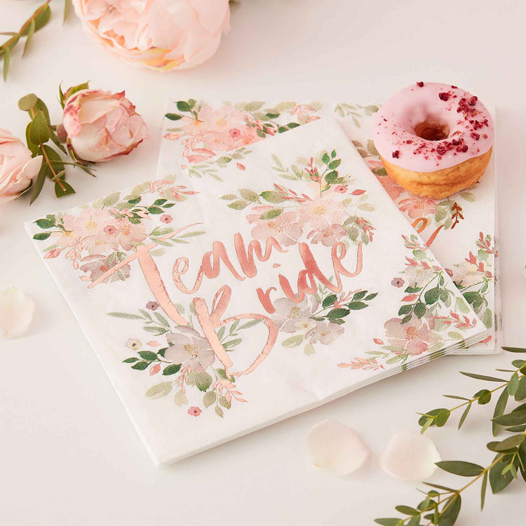 Floral Hen Party Team Bride Lunch Napkins Pack of 16