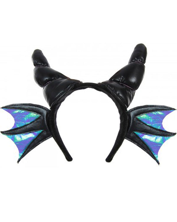 Black Dragon Horns Plush Headband