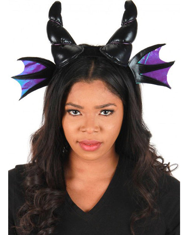 Black Dragon Horns Plush Headband