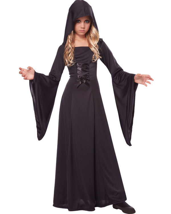 Black Hooded Girls Robe