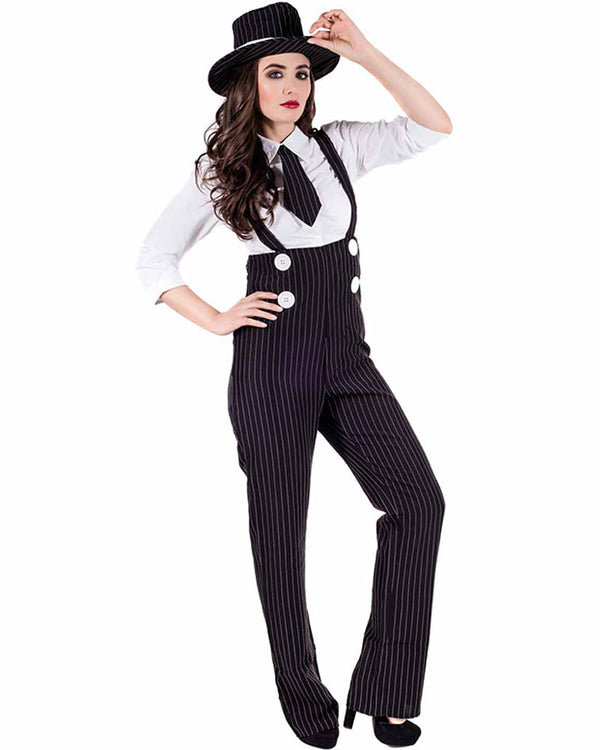 20s Black Lady Gangster Womens Costume