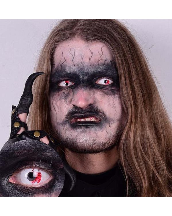 Bloodshot 14.5mm White Contact Lenses with Case