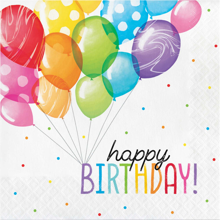 Balloon Bash Birthday Lunch Napkins Pack of 16