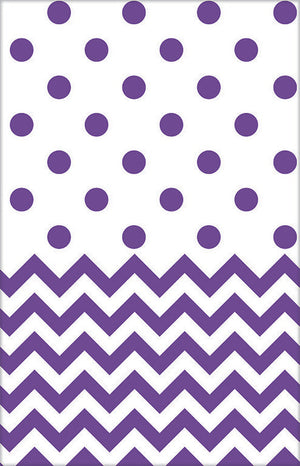 Chevron Plastic Tablecover New Purple