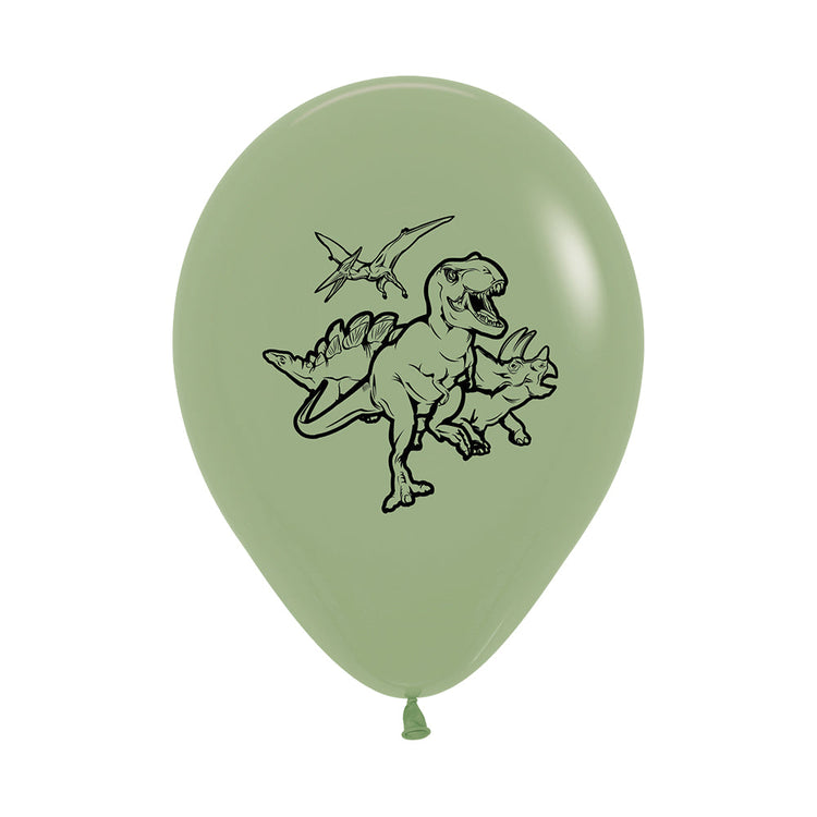 Sempertex 30cm Dinosaurs Fashion Eucalyptus Latex Balloons, 6PK Pack of 6