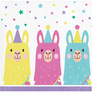 Llama Party Beverage Napkins Pack of 16