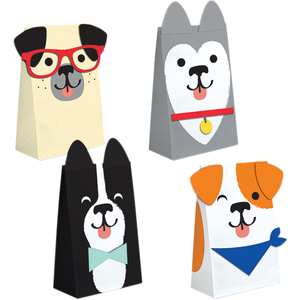 Dog Party Favour Paper Bags Pack of 8