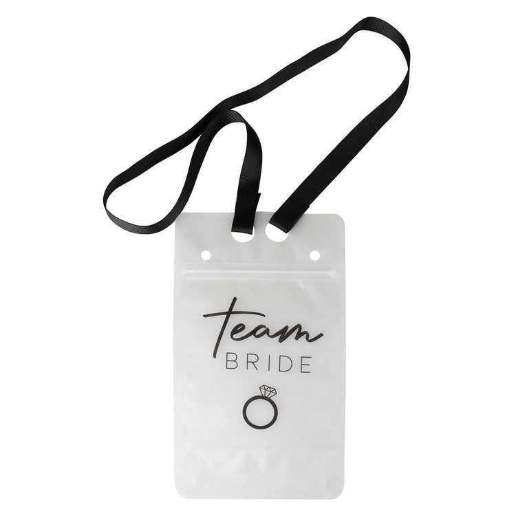 Hen Weekend Team Bride Hen Party Drink Pouch with Straw & Lanyard
