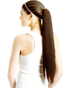 Chocolate Brown Wrap Around 60cm Deluxe Ponytail