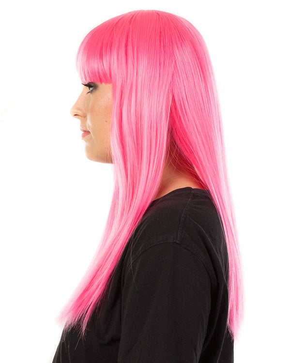 Fashion Deluxe Neon Pink Long Wig