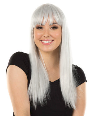 Fashion Deluxe Silver Long Wig