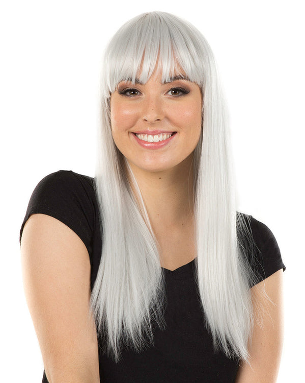 Fashion Deluxe Silver Long Wig