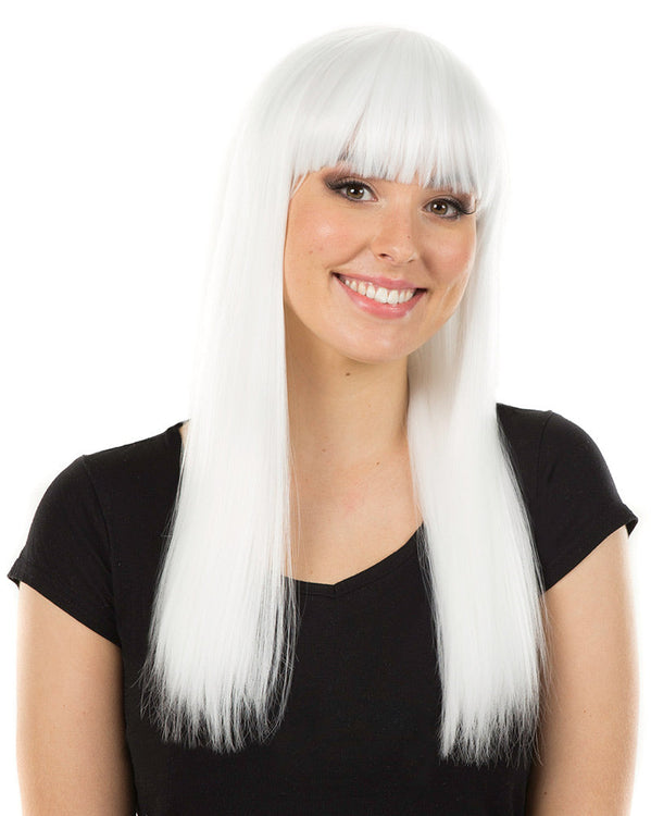 Fashion Deluxe White Long Wig