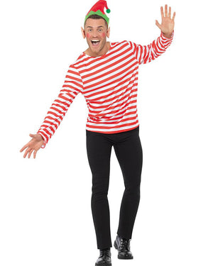 Multi Character Red and White Striped Shirt