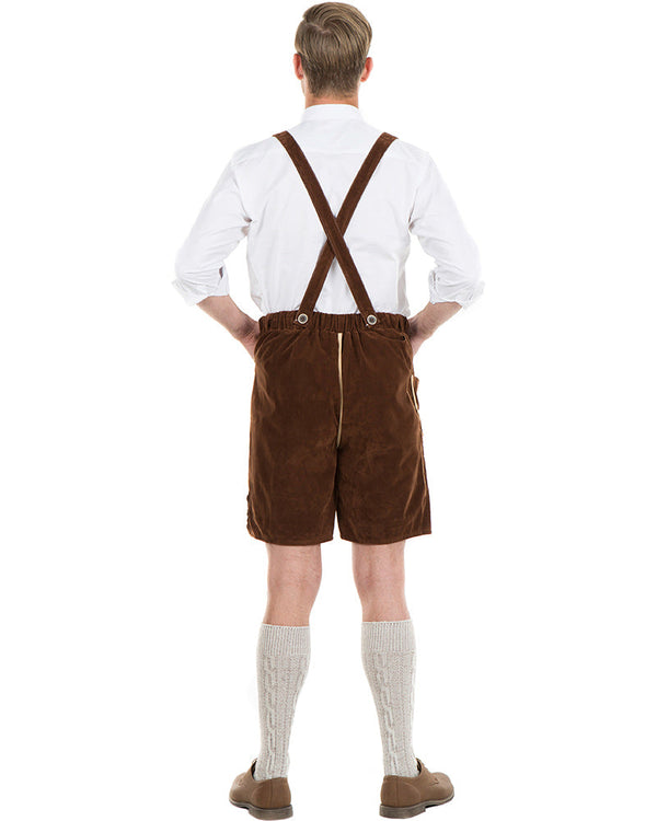 Oskar Deluxe Brown Lederhosen Mens Costume