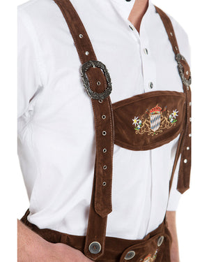 Oskar Deluxe Brown Lederhosen Mens Costume
