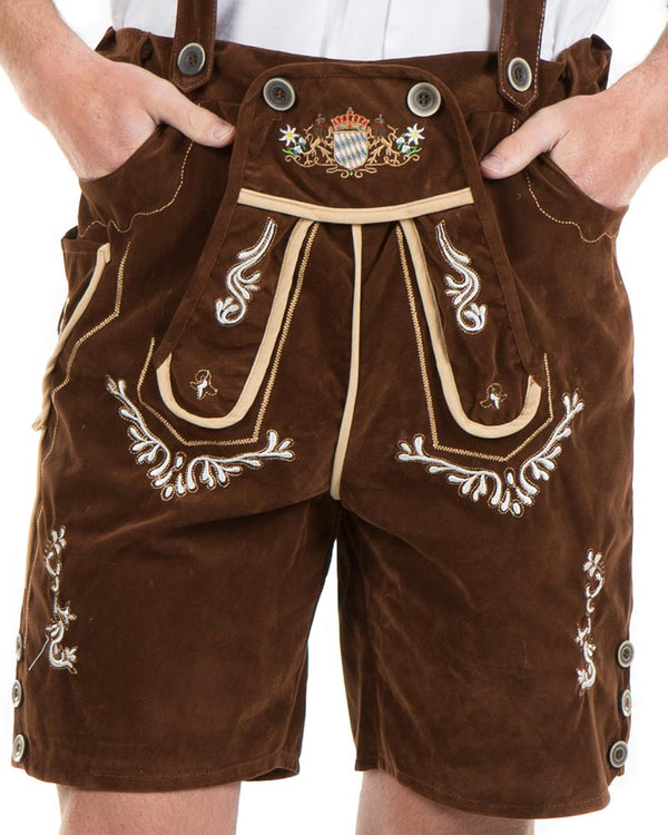 Oskar Deluxe Brown Lederhosen Mens Costume