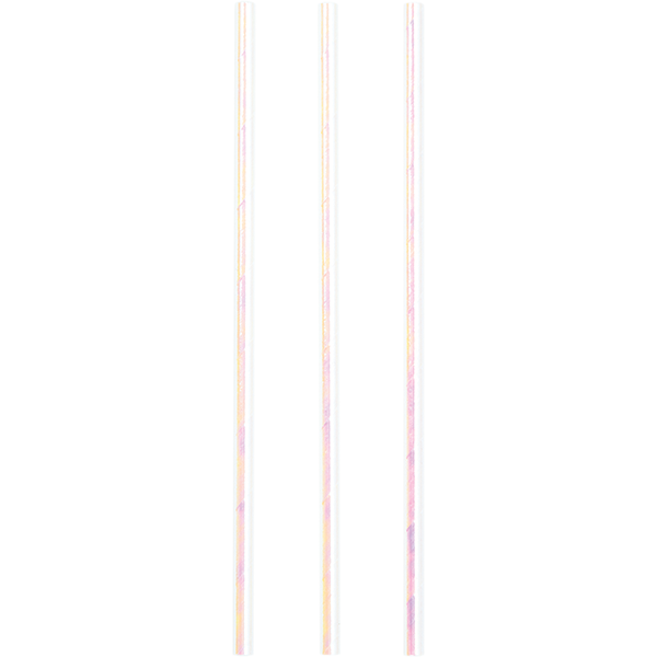 Iridescent Foil Paper Straws 19cm Pack of 24
