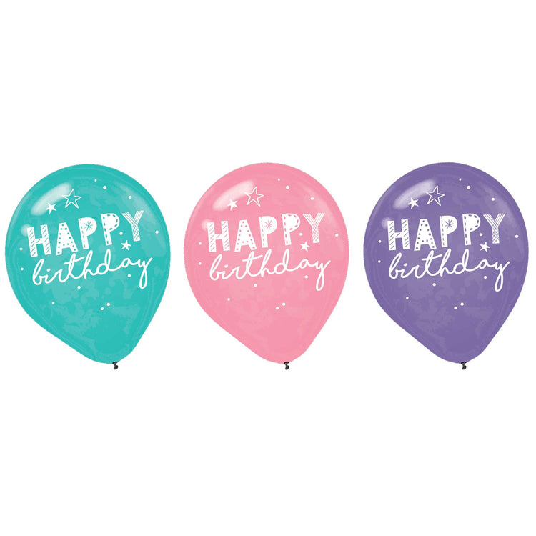 Girl-Chella Happy Birthday 30cm Latex Balloons Pack of 6
