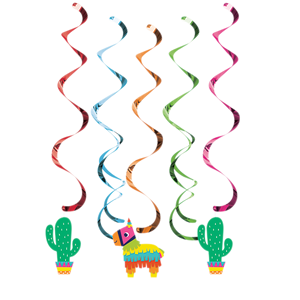 Fiesta Fun Dizzy Danglers Hanging Swirls Pack of 5