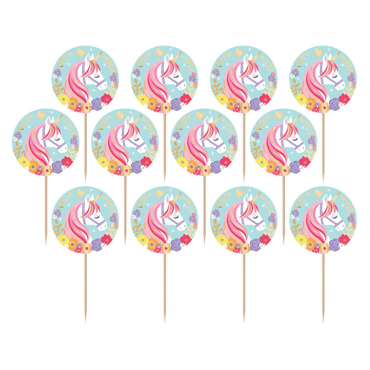 Magical Unicorn Foil Picks Pack of 24
